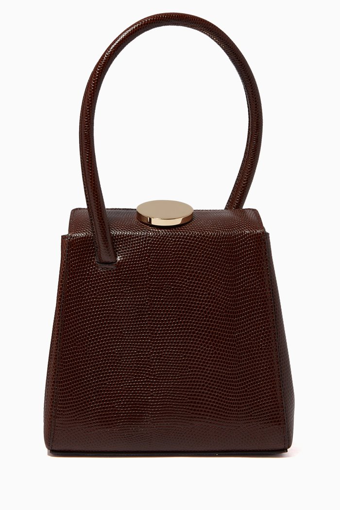 

Mademoiselle Bag in Lizard-Embossed Leather, Brown