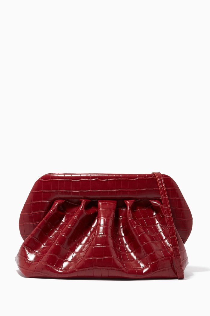 Bios Pouch in Croc Vegan Leather, Red