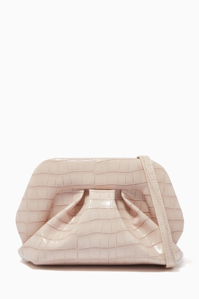 

Gea Mini Pouch in Croc Vegan Leather, Pink
