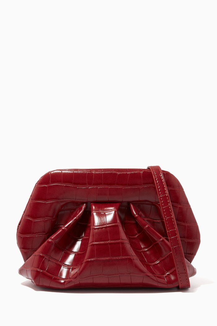 

Gea Mini Pouch in Croc Vegan Leather, Red