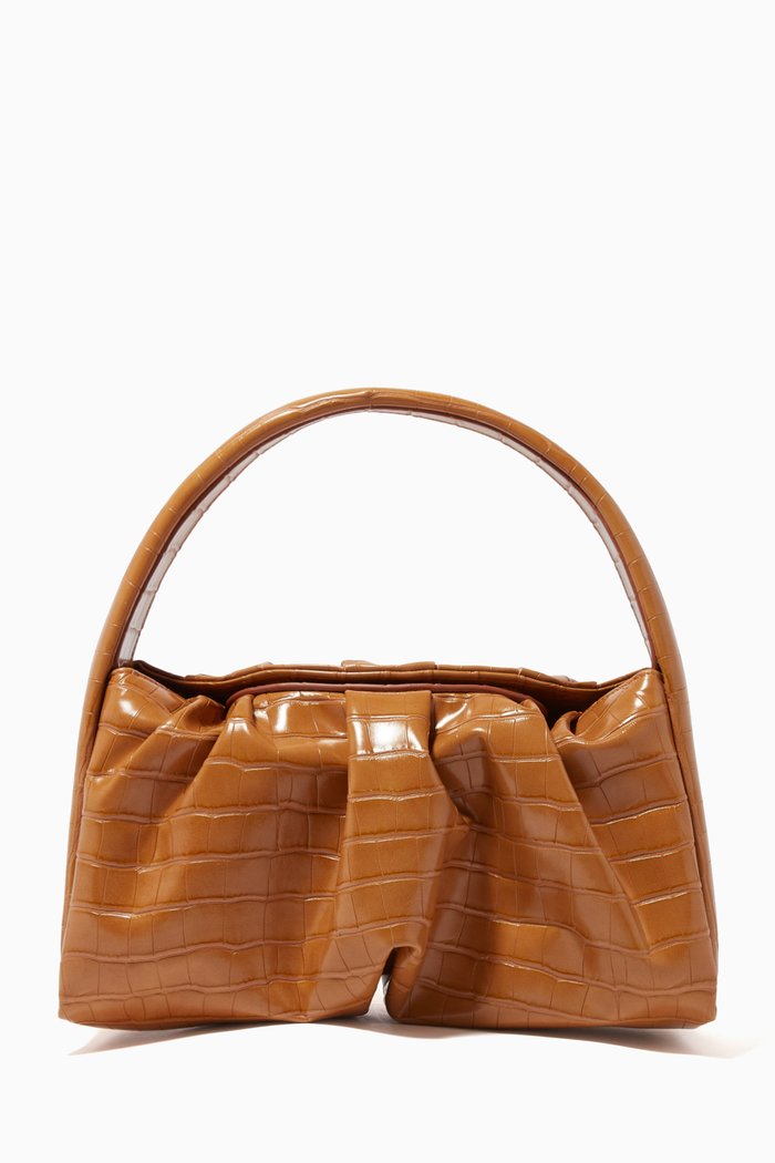 

Hera Shoulder Bag in Croc Vegan Leather, Neutral