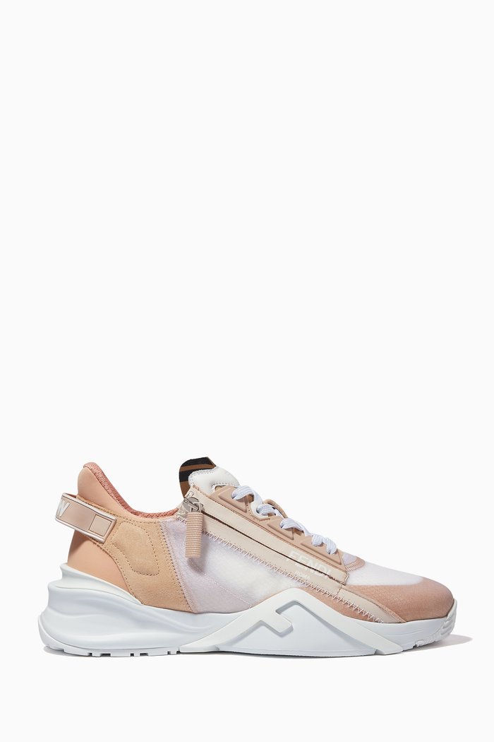 

Fendi Flow Sneakers in Nylon & Suede, Pink