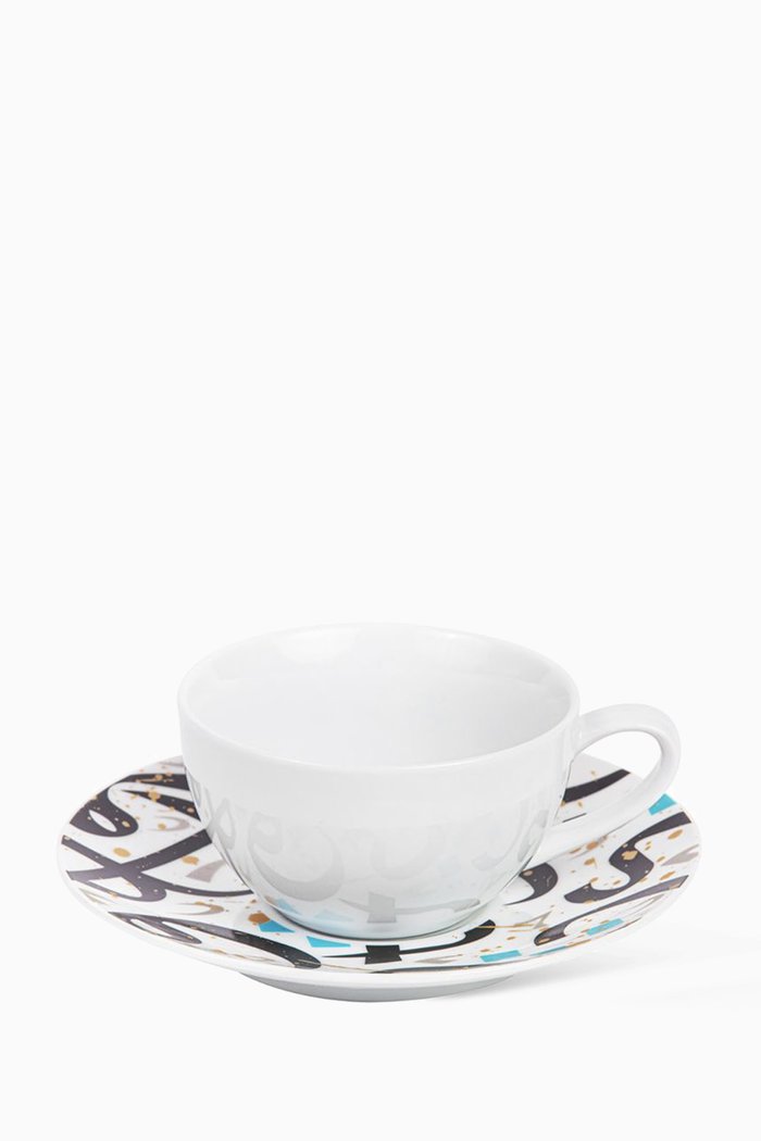 

Tarateesh Porcelain Teacup & Saucer Set, White