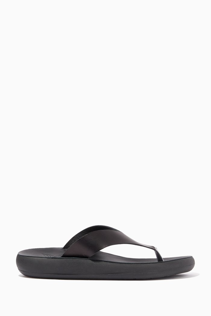 

Chary's Flip-Flops in Leather, Black