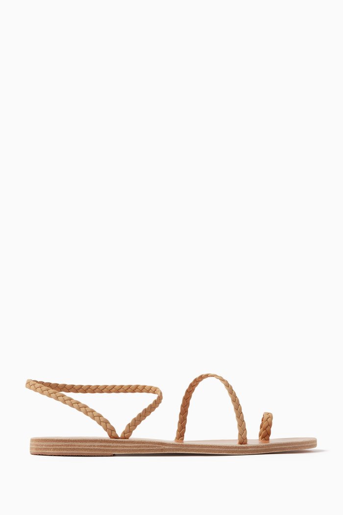 

Eleftheria Braided Sandals in Nappa Leather, Neutral