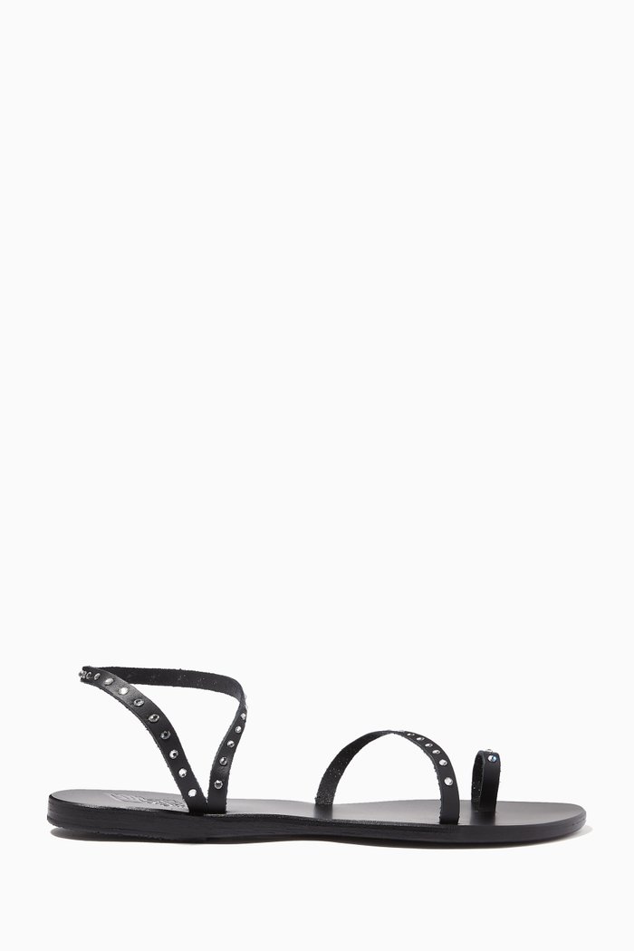 

Apli Eleftheria Crystal Sandals in Leather, Black