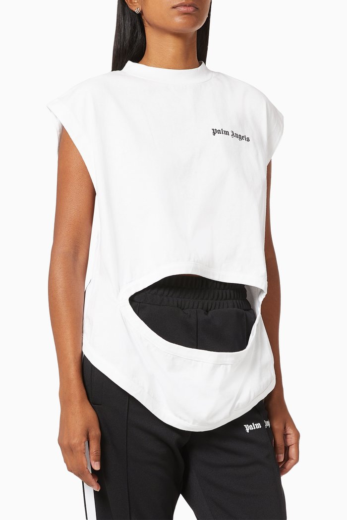 

Logo Cut-Out Cotton T-Shirt, White