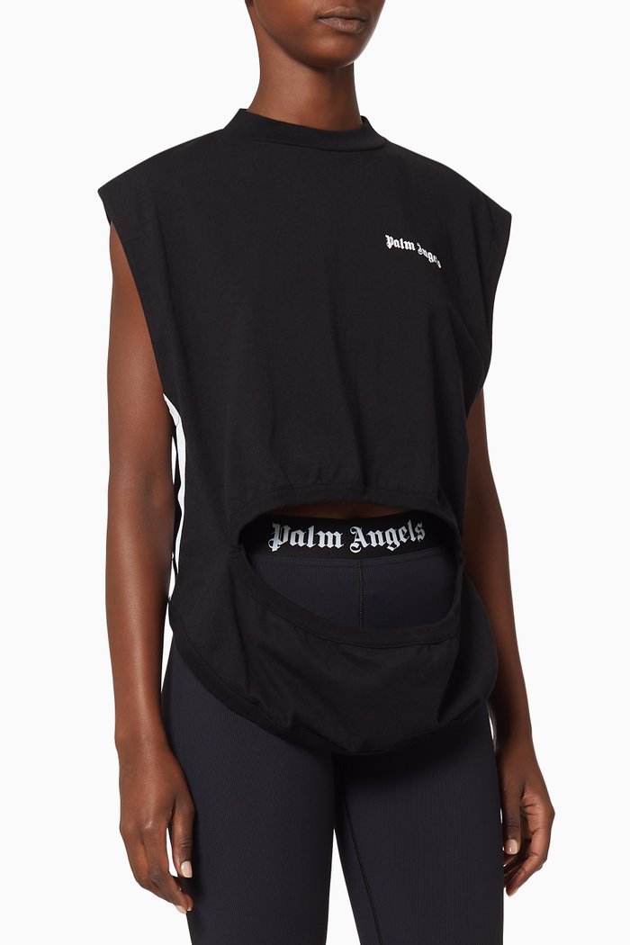 

Logo Cut-Out Cotton T-Shirt, Black