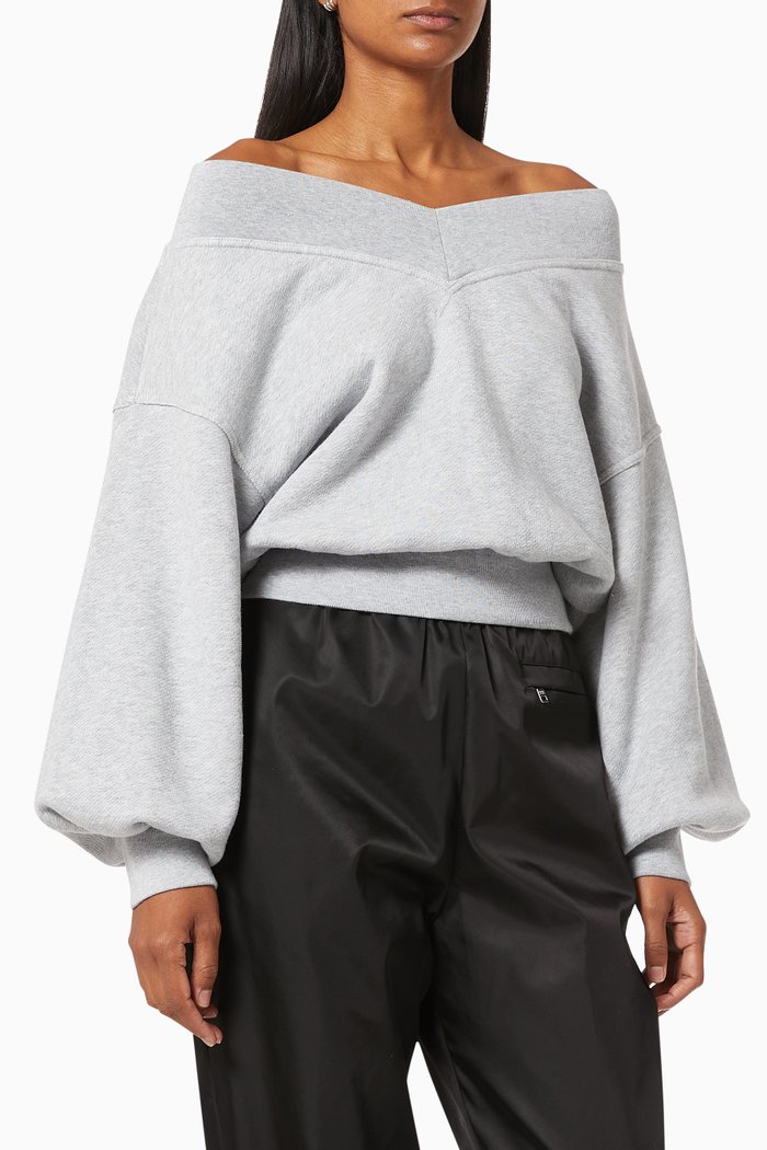 

Logo Oversized Jumper in Cotton, Grey
