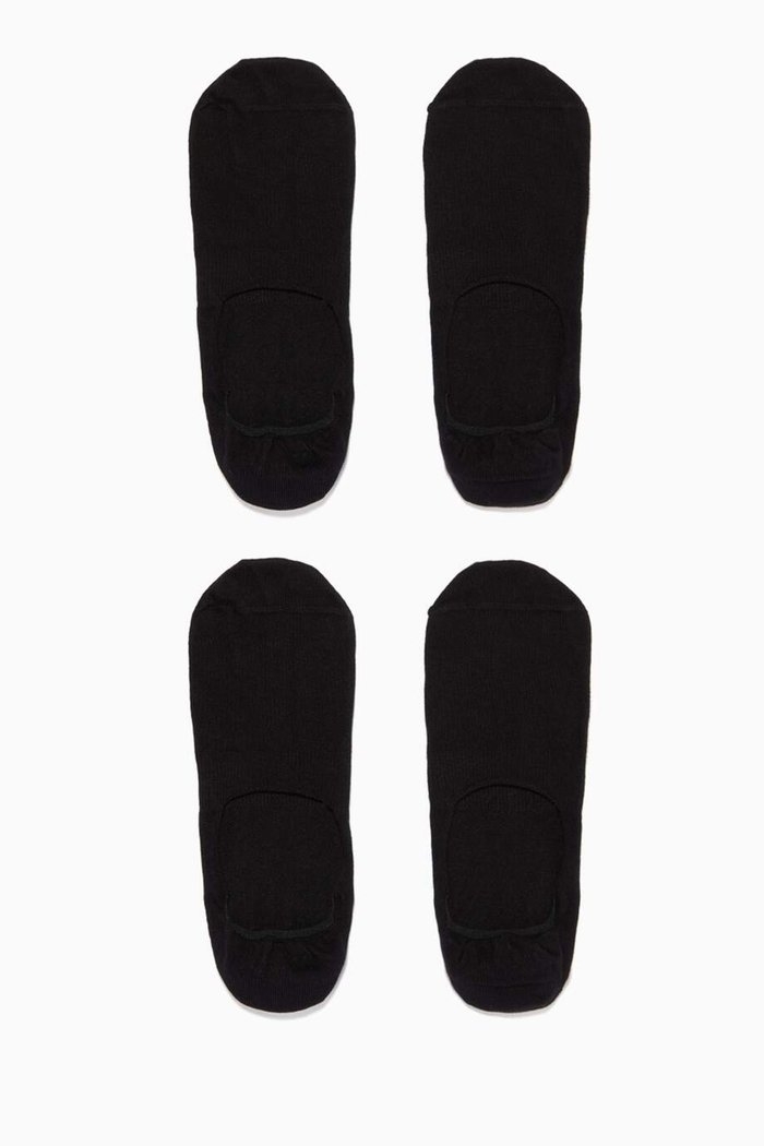 

Cotton Shoeliner Socks, Set of 2, Black