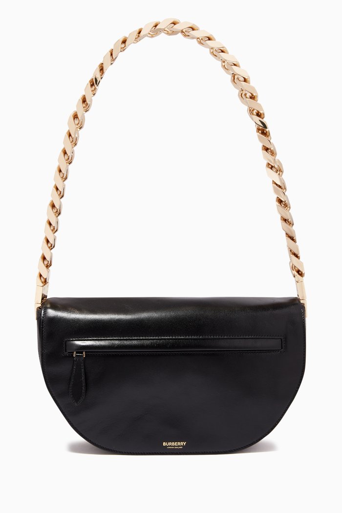 

Medium Olympia Bag in Glossy Lambskin, Black