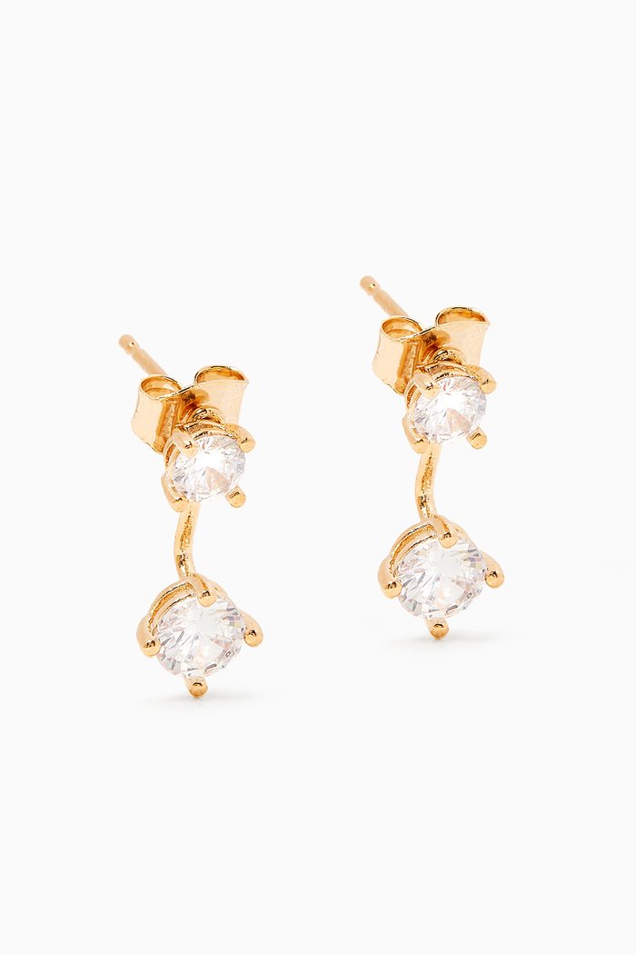 

Double Cubic Zirconia Stud in Gold Plating