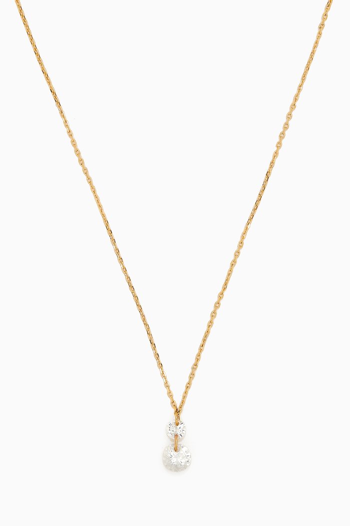

Floating Cubic Zirconia Pendant Necklace with Gold Plating
