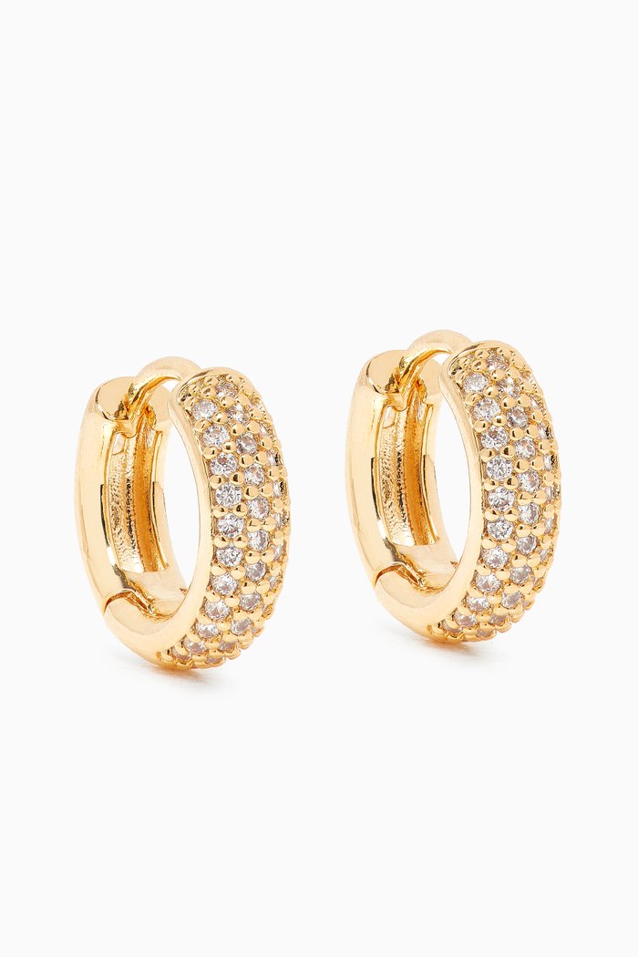 

Thick Cubic Zirconia Huggies in Gold Plating