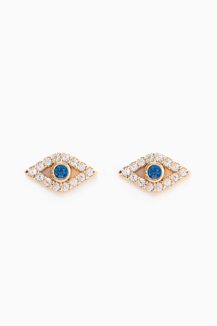 

Evil Eye Earrings, Gold
