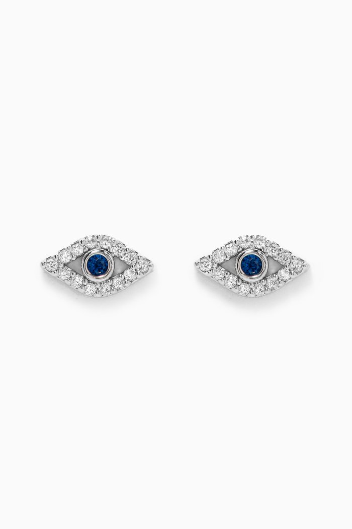 

Evil Eye Earrings, Silver