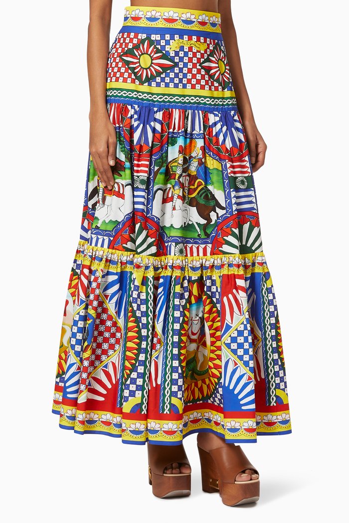 

Carreto Skirt in Cotton Poplin, Multicolour