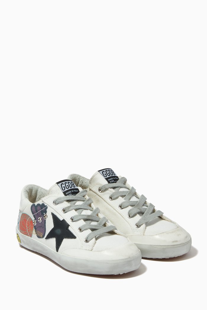

Superstar Penstar Sneakers with Sticker Prints in Canvas, White