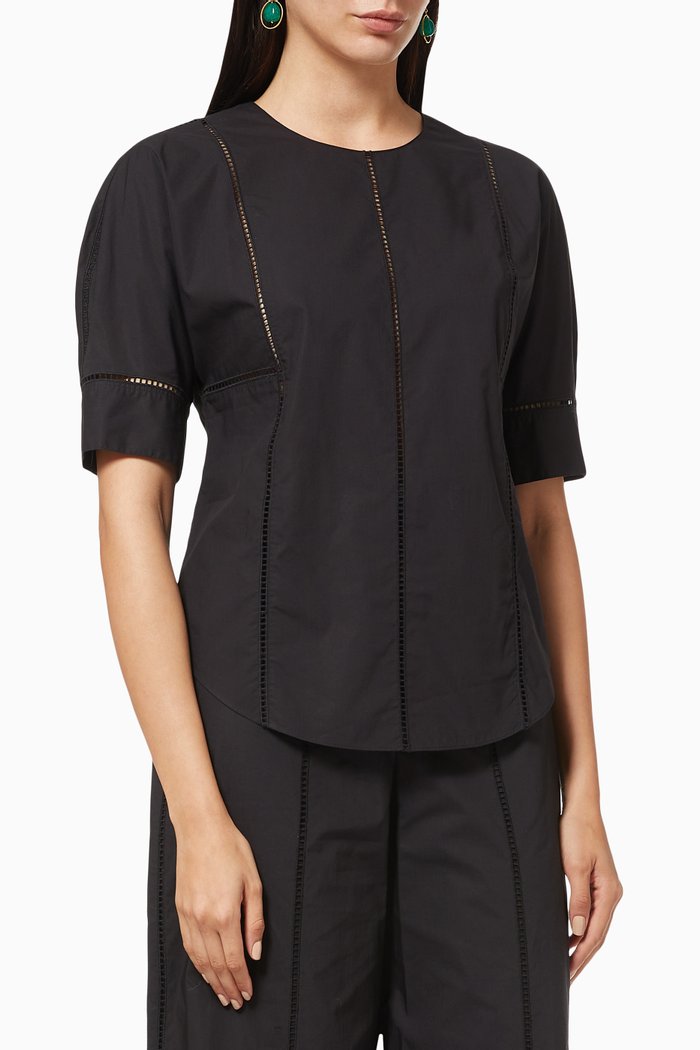 

Eyelet Top in Cotton, Black