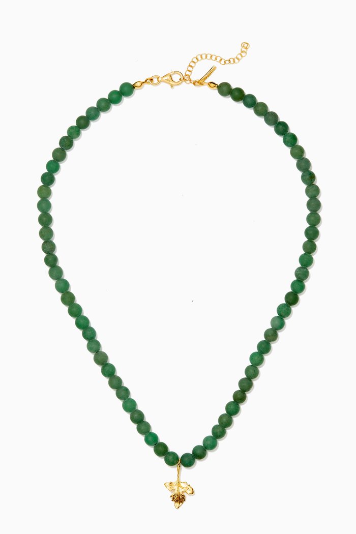 

Bambi Choker in 24kt Gold-Plated Bronze, Green