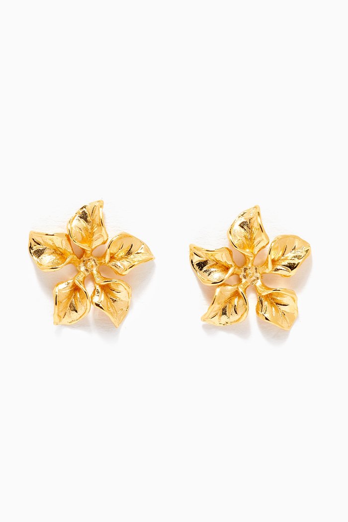

Magnolia Mini Earrings in 24kt Gold-Plated Bronze