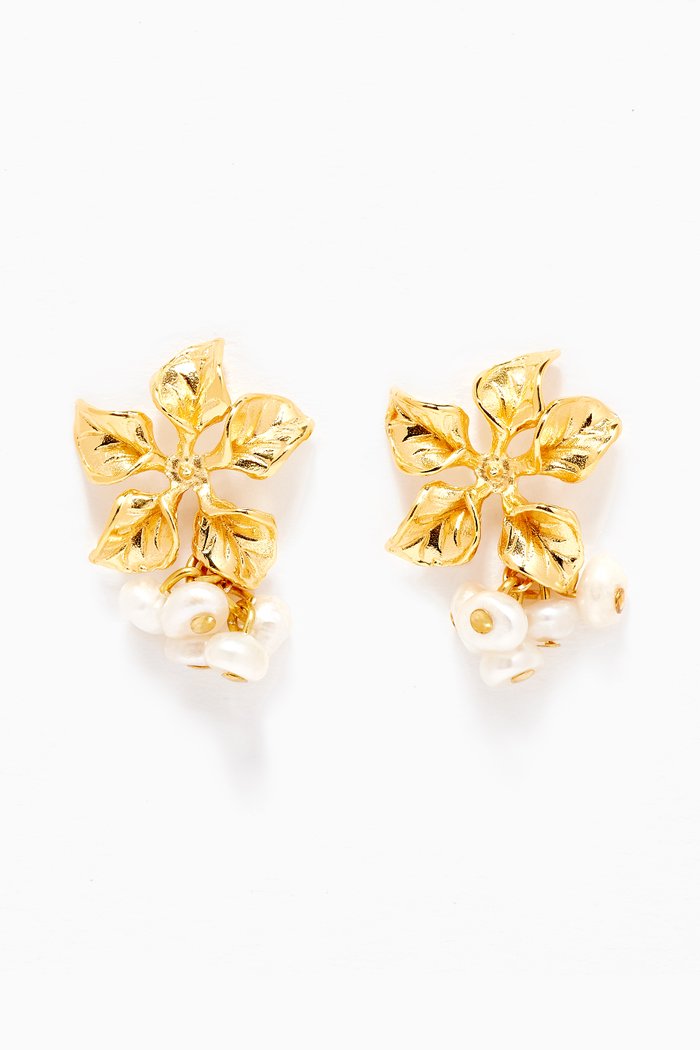 

Magnolia Earrings in 24k Gold-Plated Bronze