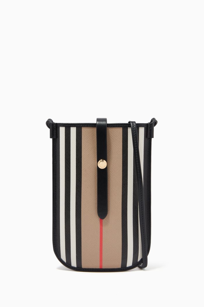 

Phone Case with Strap in Icon Stripe E-canvas, Neutral