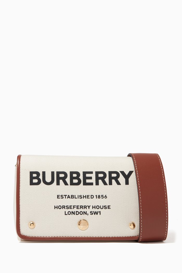 

Small Horseferry Crossbody Bag in Cotton Canvas, Brown
