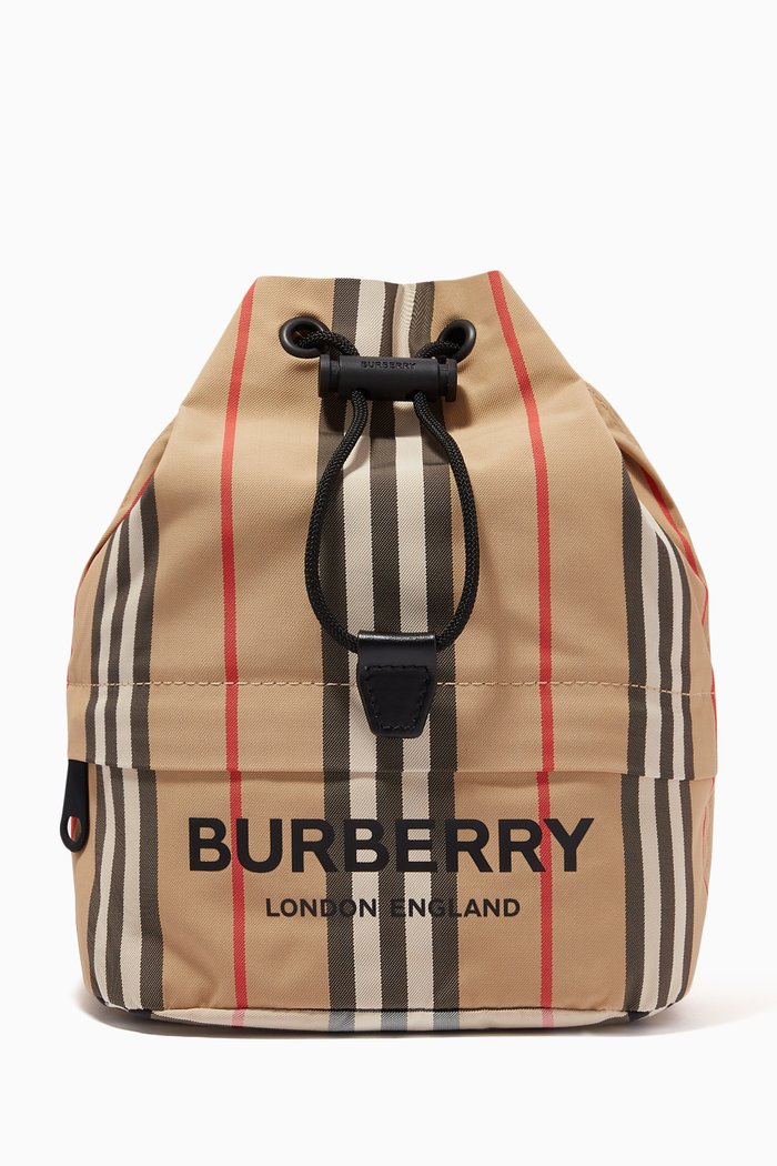 

Drawcord Pouch in Icon Stripe ECONYL®, Neutral