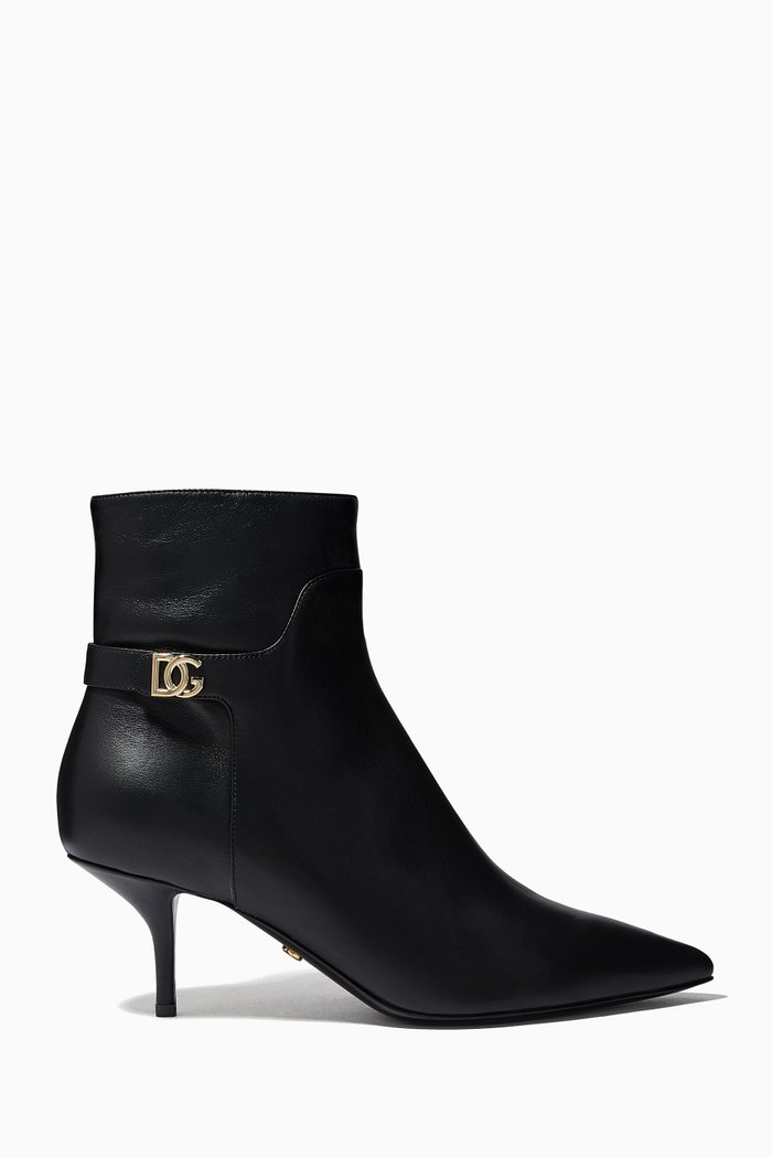 

DG Plaque Ankle Boots in Nappa, Black