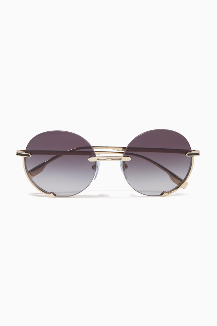 

Round Sunglasses in Metal, Black