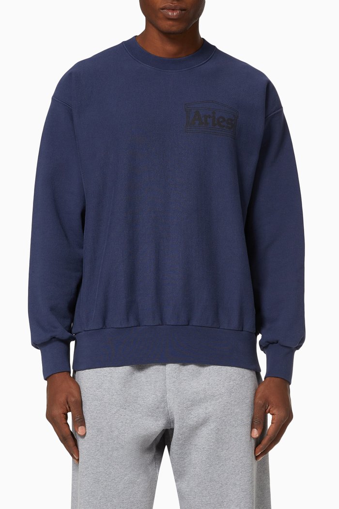 

Classic Temple Cotton Sweatshirt, Blue