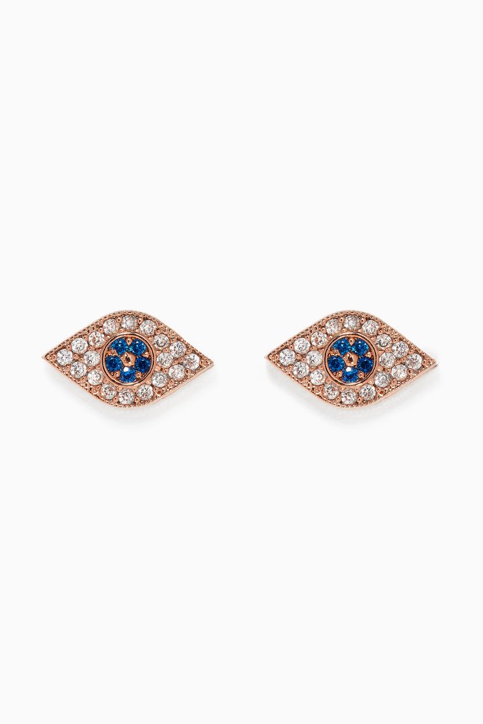 

Pavé Mini Evil Eye Earrings, Blue