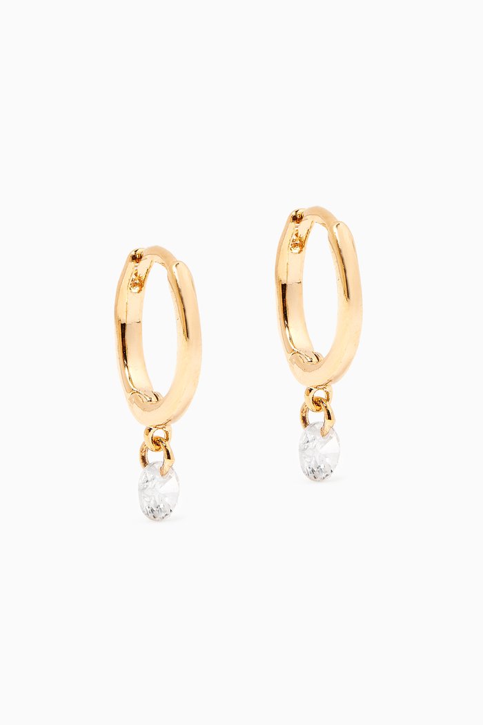 

Huggies with Cubic Zirconia Drop in Gold Plating
