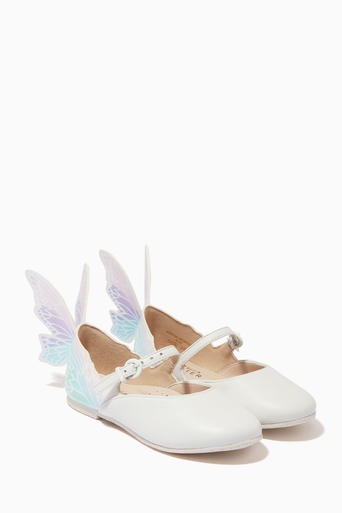 

Talulah Mini Ballerinas in Leather, White