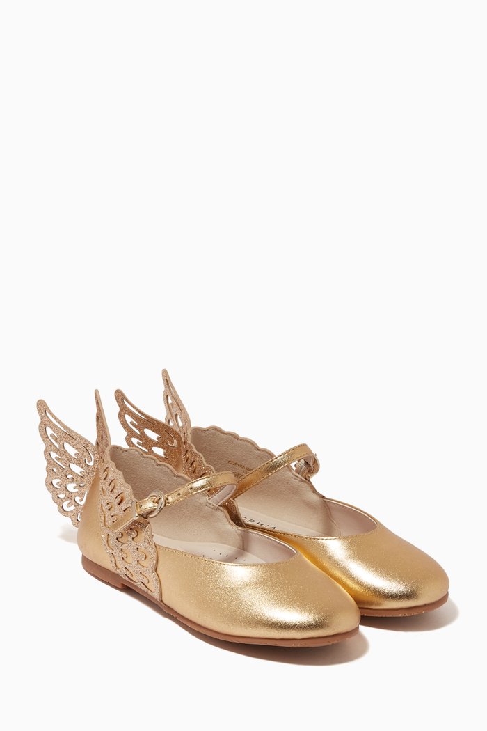 

Evangeline Mini Balerinas in Metallic Nappa, Gold