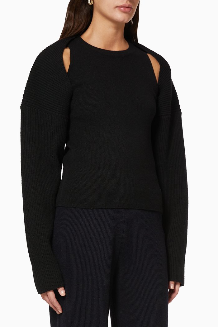 

Knit Shrug Set, Black