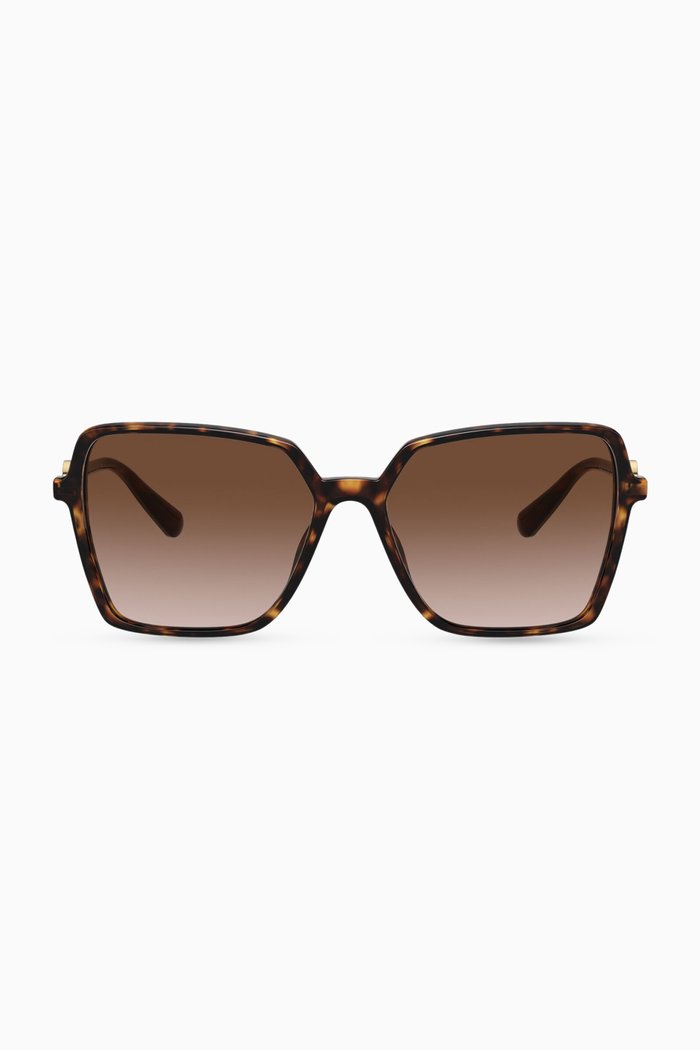 

Enamel Medusa Square Sunglasses, Brown