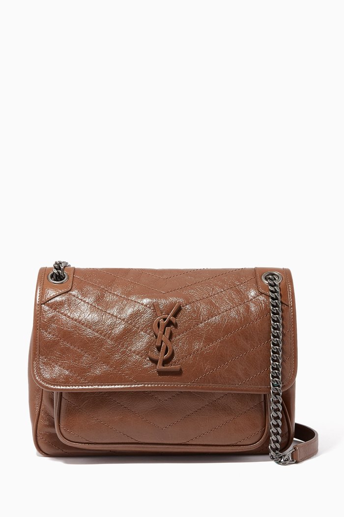 

Medium Niki Bag in Crinkled Vintage Leather, Brown