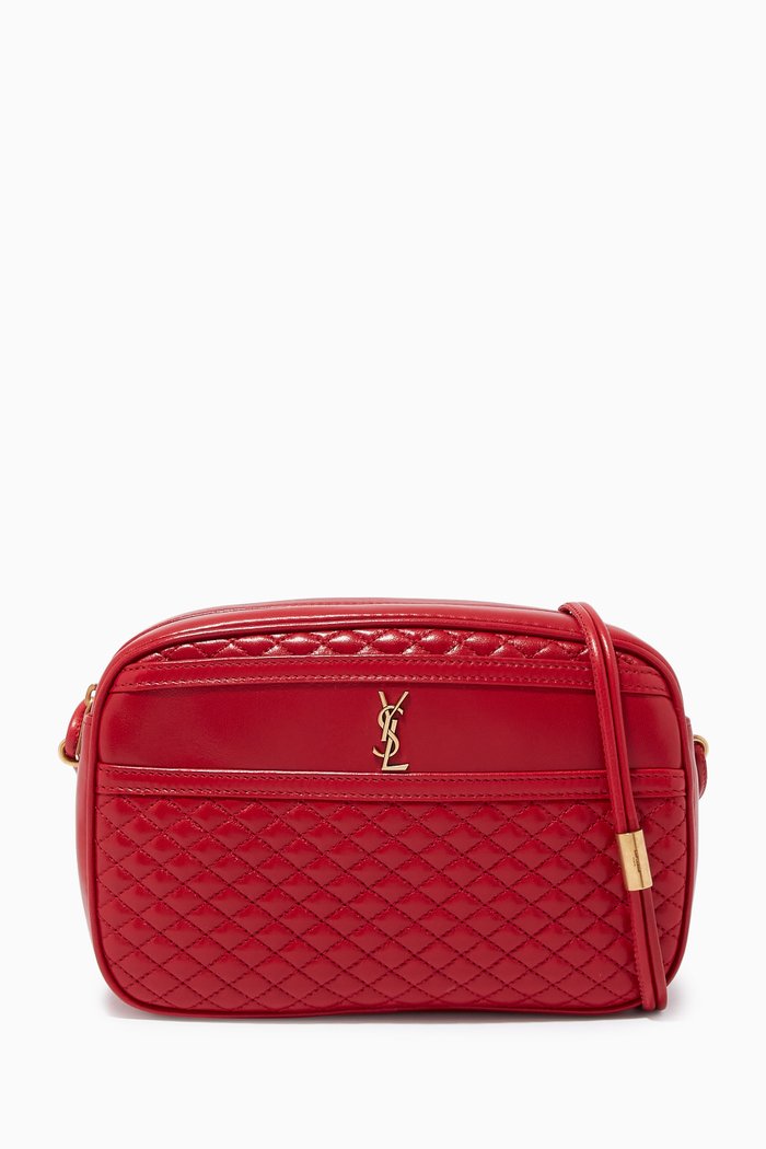 

Victoire Camera Bag in Quilted Lambskin, Red