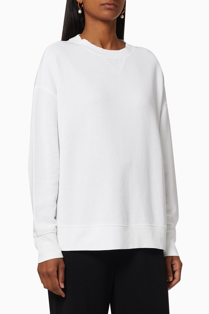 

Essential Relaxed Cotton Pullover, White
