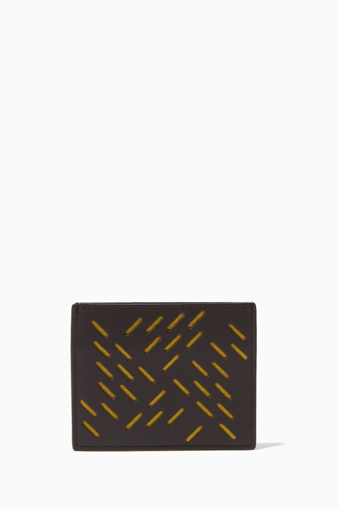 

Card Case in Perforated Leather, Brown