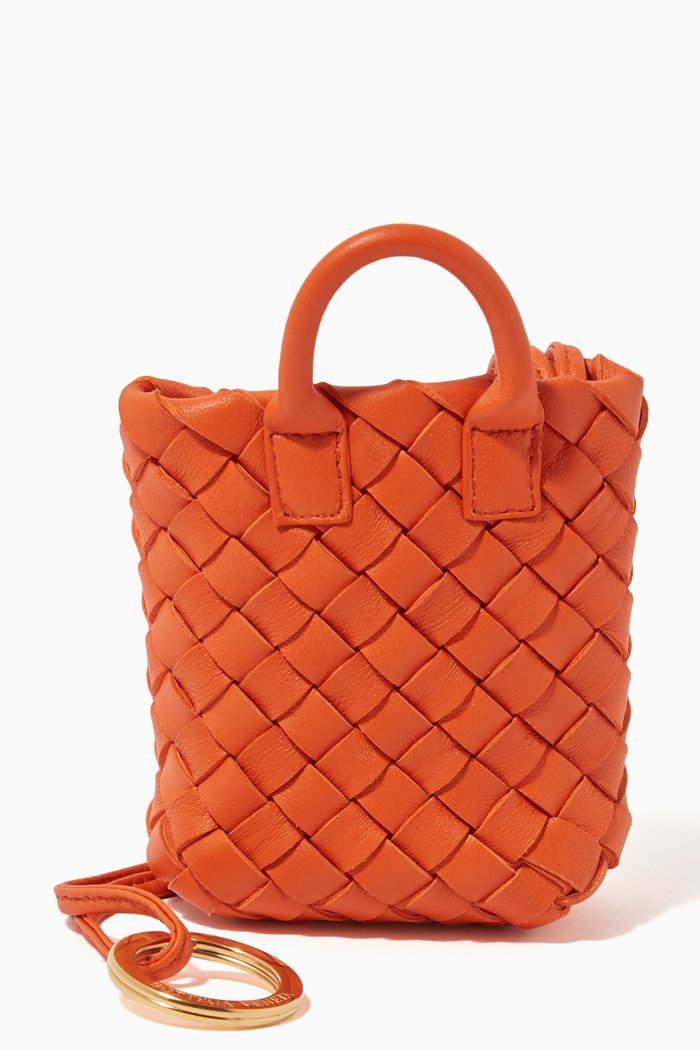 Charm in Intrecciato Nappa, Orange