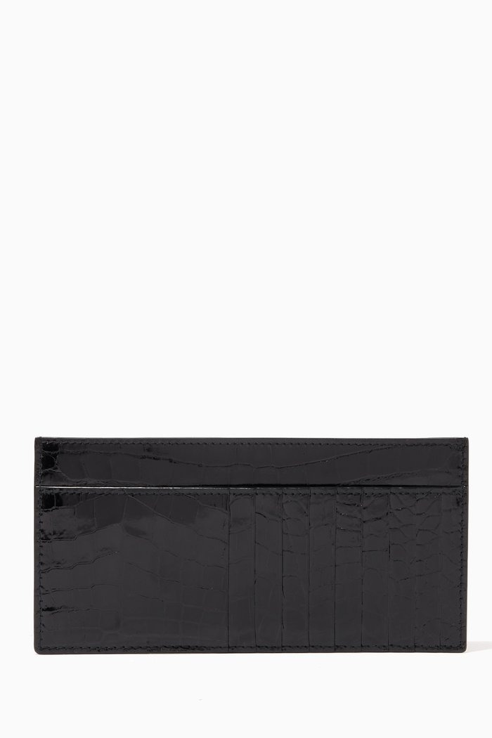 

Card Case in Crocodile, Black