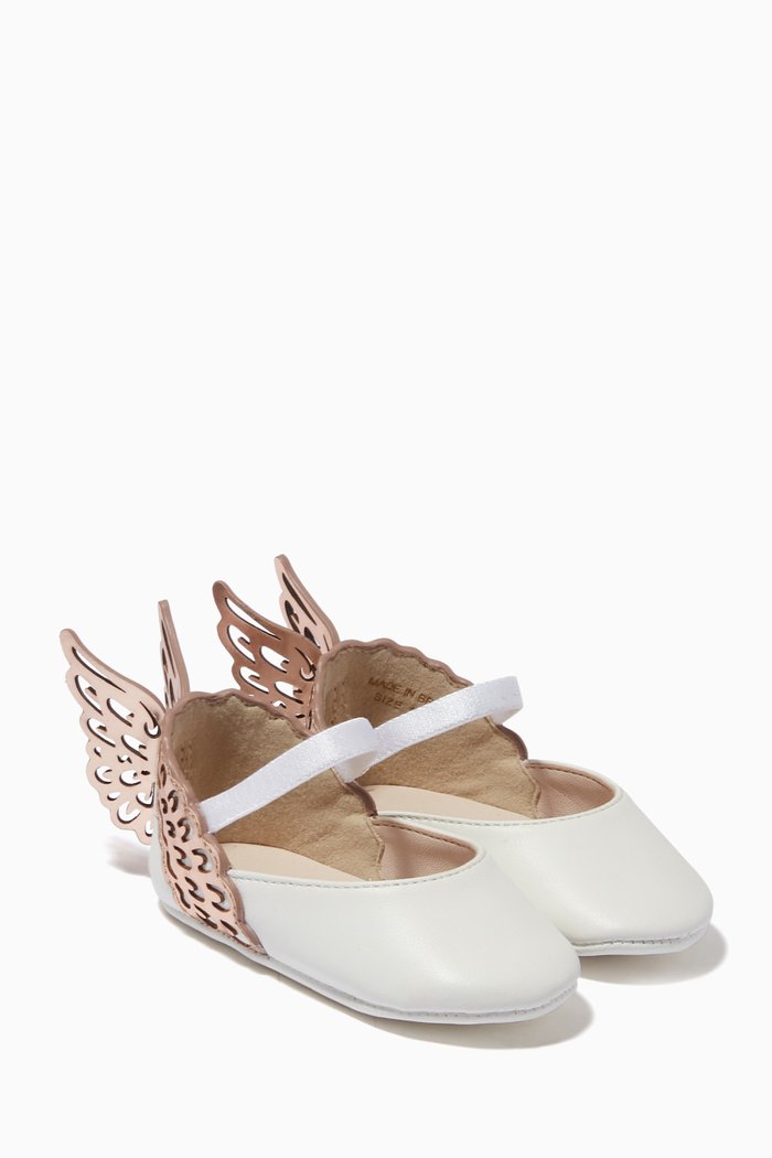 

Evangeline Baby Balerinas in Leather, White