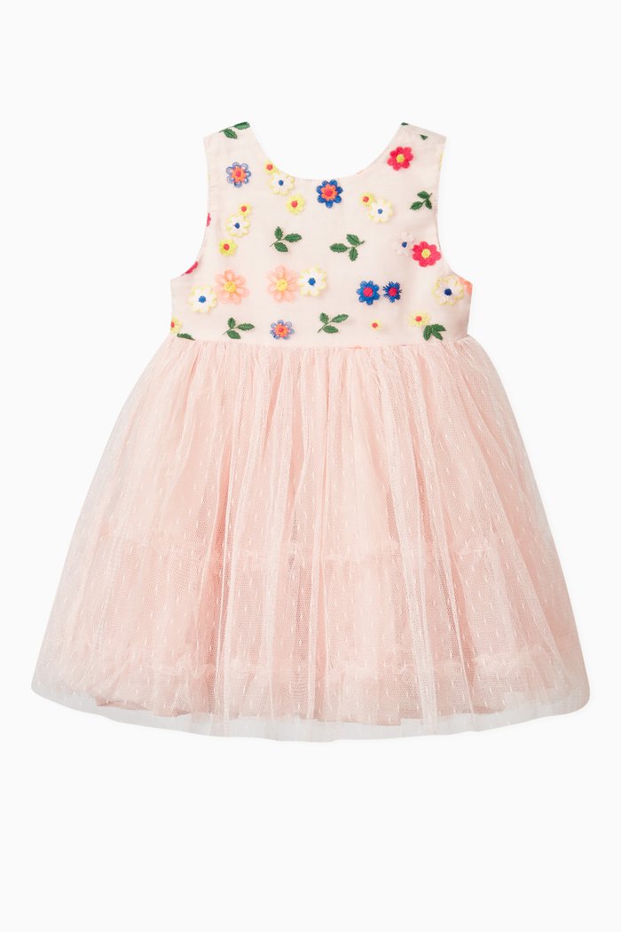 

Embroidered Mesh Tutu Dress, Multicolour