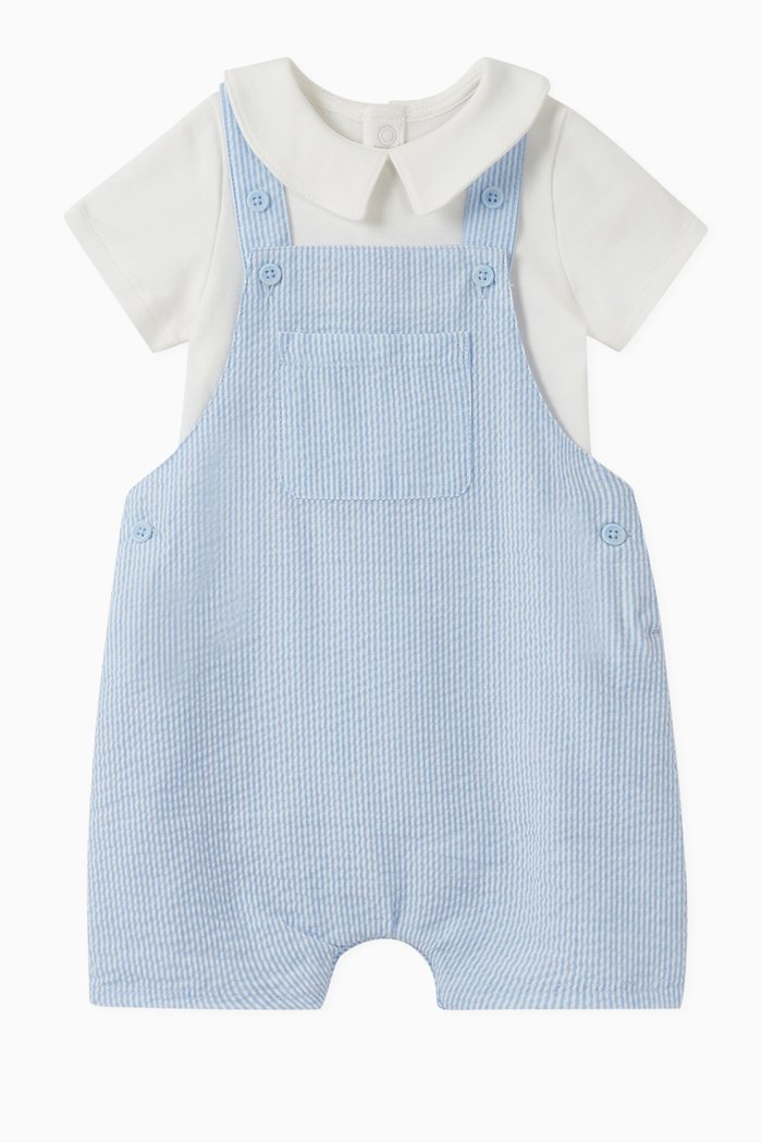 

Cotton Bodysuit & Dungarees Set, Blue