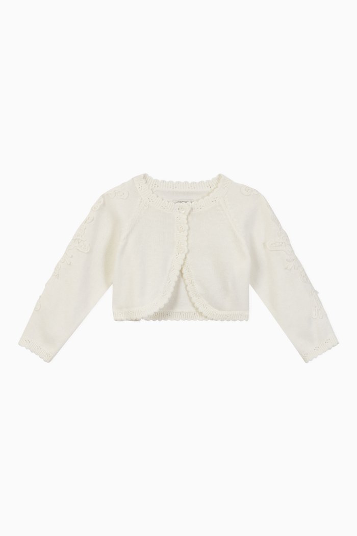 Lace Cotton Knit Cardigan, Pink