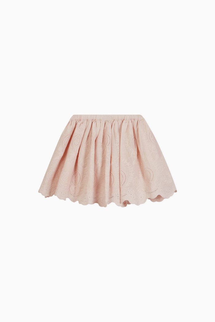 

Broderie Cotton Skirt, Pink