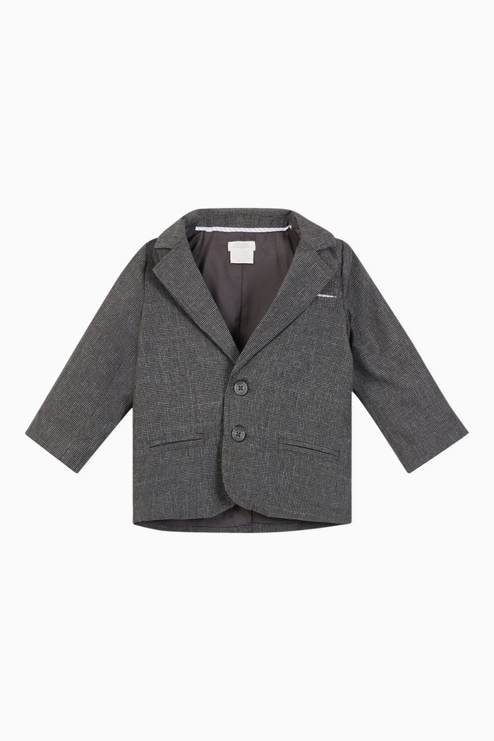 

Dogtooth Cotton Occasion Jacket, Grey